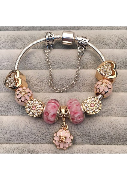 BE006 16 cm Baopon Avrupa Tarzı Vintage Gümüş Kaplama Kristal Charm Bilezik Kadınlar Fit Orijinal Dıy Güzel Bilezik Takı Hediye (Yurt Dışından) modelleri