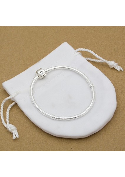 Yüksek Kalite 21 cm ve Çanta Yüksek Kaliteli Bakır-Nikel Alaşımı Gümüş Plaka Temel Zincir Çanta Göndermek Pan Dıy Bilezik Klasik Kalp Çiçek Yılan Zinciri (Yurt Dışından)