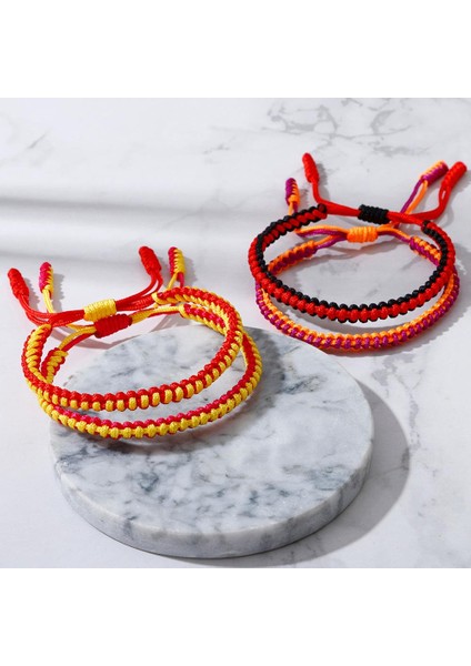 Açık Mavi Pembe Renkli Örgülü Konu Bilezikler Charm Ayarlanabilir Knot Kırmızı Siyah Halat Tibet Budist Bilezik Kadın Erkek Şanslı Takı (Yurt Dışından) fırsatları