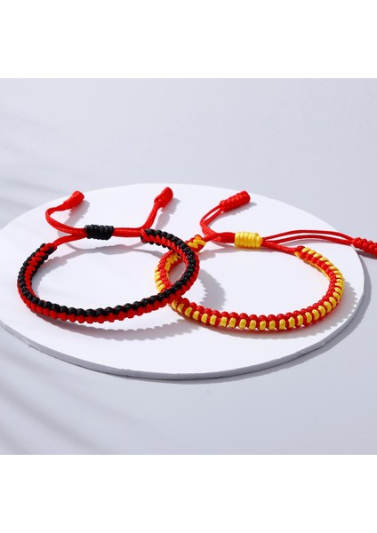 Açık Mavi Pembe Renkli Örgülü Konu Bilezikler Charm Ayarlanabilir Knot Kırmızı Siyah Halat Tibet Budist Bilezik Kadın Erkek Şanslı Takı (Yurt Dışından) indirimleri