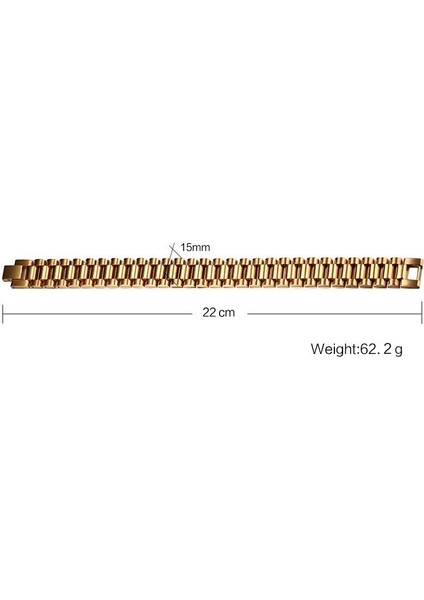 15 mm 8.66 Inç Erkek Lüks Bileklik, 15 mm Paslanmaz Çelik Dudes Rollıe Hıp Hop Bileklik Erkekler Için Bileklikler Erkek Takı (Yurt Dışından)