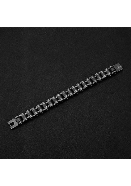Siyah 19.5cm Punk Şövalye Bilezik Erkekler Paslanmaz Çelik Motosiklet Bisiklet Zinciri Siyah Bileklik El Aksesuarları Retro Takı Hediyeler Dropshipping (Yurt Dışından) indirimleri