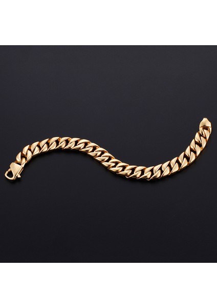 Altın Rengi 20 cm Altın Kaplama Paslanmaz Çelik Miami Küba Curb Link Zinciri Bilezik Erkekler Için Klasik Arkadaşlar Erkek Bilezikler Takı Aksesuarları (Yurt Dışından) fırsatları