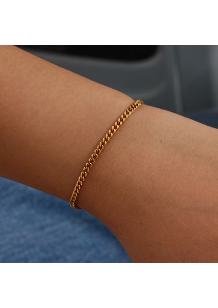 Gümüş Boyut 2 Renk Son 1-2 Yıl Miniamlist Altın Takı Sokak Stili Paslanmaz Çelik 316L 18 K Altın Kaplama Küba Zincir Kadınlar Için Bilezikler (Yurt Dışından) indirimleri