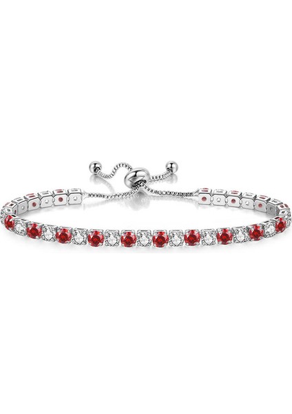 H080 Lüks Ayarlanabilir Tenis Bilezikler Kızlar Için Noel Hediyesi 4mm Gökkuşağı Zirkon Gül Altın Renk Kadın Bilezik Takı H056 (Yurt Dışından)