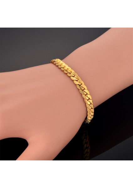 Altın Rengi 4mm 21CM Erkek 4mm 7mm Gümüş Renk Paslanmaz Çelik Bordür Yılan Link Zinciri Bilezikler Kadınlar Için Unisex Bilek Takı Hediyeler (Yurt Dışından) fiyatları