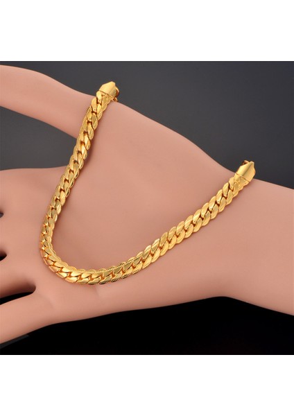 Altın Rengi 4mm 21CM Erkek 4mm 7mm Gümüş Renk Paslanmaz Çelik Bordür Yılan Link Zinciri Bilezikler Kadınlar Için Unisex Bilek Takı Hediyeler (Yurt Dışından) indirimleri
