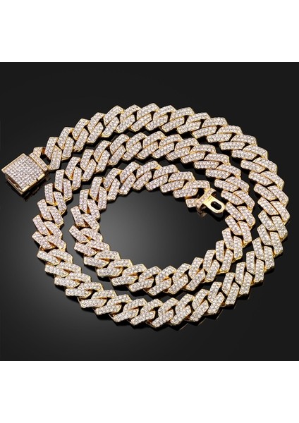 Gd Kolye 18 Inç (46 Cm) Hip Hop Erkek Kadın Iki Sıralı Taklidi Kaplamalı Küba Link Zinciri Bilezik Gümüş Renk Buzlu Out Zinciri Küba Halhal Bilezikler Takı (Yurt Dışından)