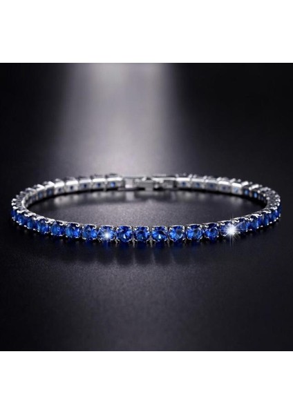 G Tenis Bilekliği Kristal Tenis Bilekliği Bling Buzlu Out Kübik Zirkonya Bilezikler Bileklik Kadın Erkek Link Zinciri Düğün Takısı Hip Hop Hediye (Yurt Dışından)