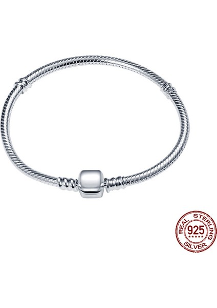 CMB060 18 cm Sıcak Satış 100% Gerçek 925 Gümüş Bilezik Fit Orijinal Tasarım Boncuk Charms Bileklik Dıy Takı Yapımı Kadınlar Için Hediye (Yurt Dışından)