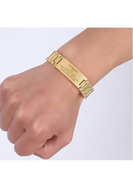 Altın Rengi Vnox Siyah Erkek Paslanmaz Çelik Kazınmış Kimlik Bileklik Saat Bağlantı Tasarımı 20 cm Uzunluk Çok Renkli Benzersiz Anlamlı Koca Hediyesi (Yurt Dışından) fırsatları