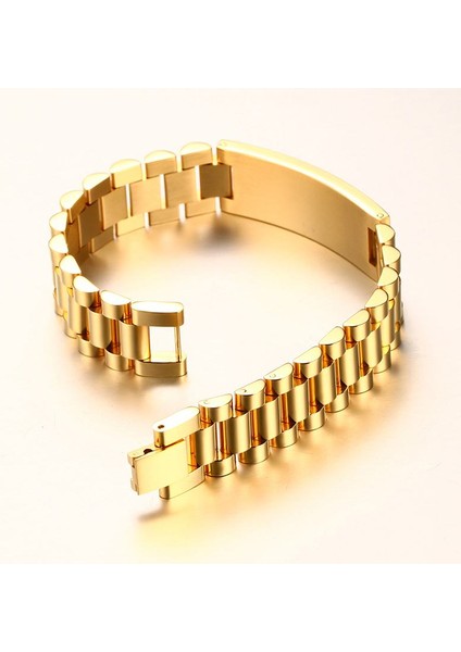 Altın Rengi Vnox Siyah Erkek Paslanmaz Çelik Kazınmış Kimlik Bileklik Saat Bağlantı Tasarımı 20 cm Uzunluk Çok Renkli Benzersiz Anlamlı Koca Hediyesi (Yurt Dışından) indirimleri