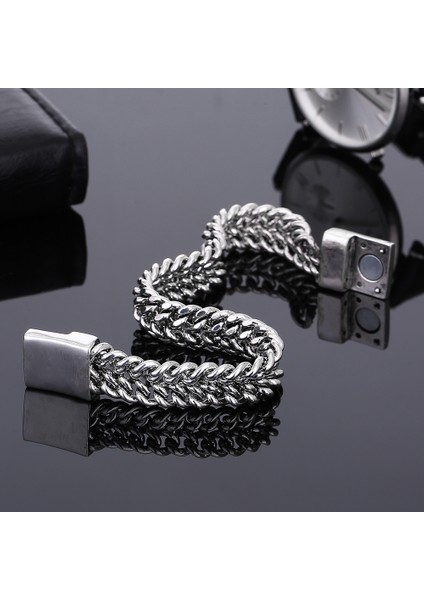 B Kadın 18.5 cm Antik Gümüş Renk Moda Punk 11.5mm Genişlik Buda Bilezik Kadınlar Için Dıy Bileklik Charms Bilezikler Erkekler Pulseira Takı Hediye (Yurt Dışından) fırsatları