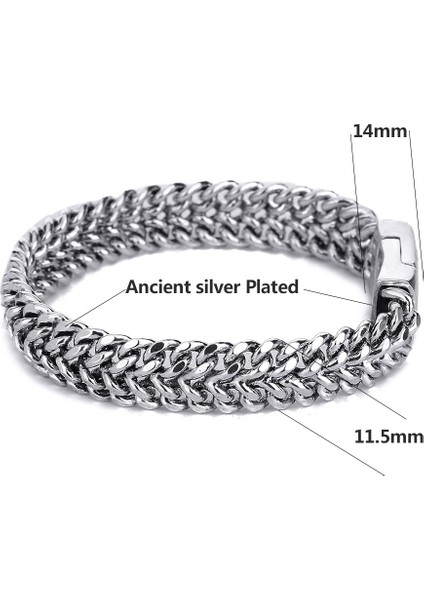 B Kadın 18.5 cm Antik Gümüş Renk Moda Punk 11.5mm Genişlik Buda Bilezik Kadınlar Için Dıy Bileklik Charms Bilezikler Erkekler Pulseira Takı Hediye (Yurt Dışından) indirimleri