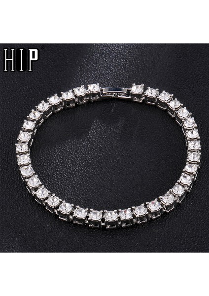 5 mm 8 Inç Hip Hop 1 Sıra 2 Adet Satış Bling Cz Buzlu Out Rhinestone Kübik Zirkonya Bilezik Tenis Zinciri Bilezikler Kadın Erkek Takı (Yurt Dışından) modelleri