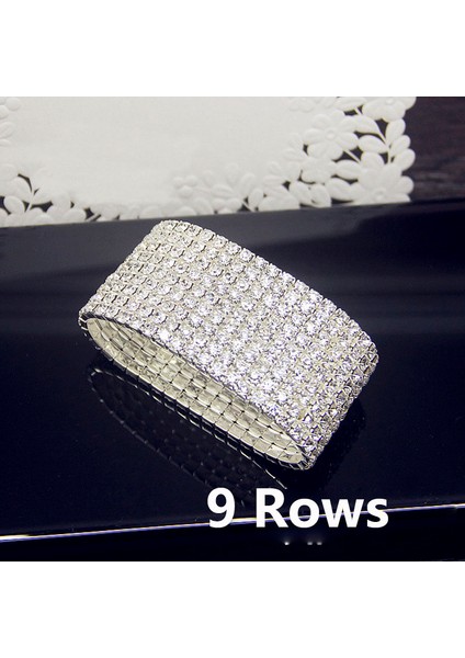1 Satır Lüks Tam Beyaz Aaa Cz Zirkon Kristal Elastik Bilezik Bling Buzlu Out Rhinestone Kadın Bilezik Kadınlar Için Düğün Takısı (Yurt Dışından)
