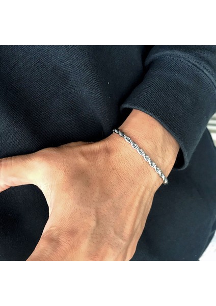 C046-16 Hip Hop Genişliği 3/4 mm Paslanmaz Çelik Kısa Halat Zincir Bilezik Erkekler Için Homme Basit Punk Zincir El Moda Rapçi Takı (Yurt Dışından)