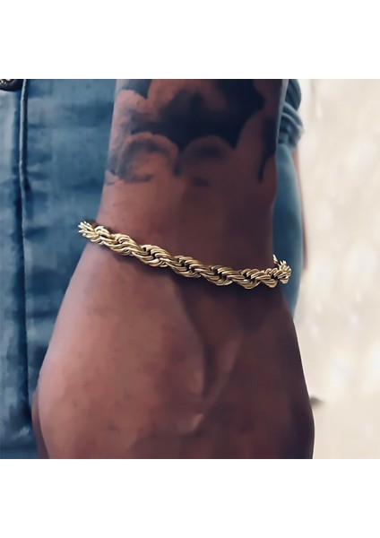 C046-16 Hip Hop Genişliği 3/4 mm Paslanmaz Çelik Kısa Halat Zincir Bilezik Erkekler Için Homme Basit Punk Zincir El Moda Rapçi Takı (Yurt Dışından)