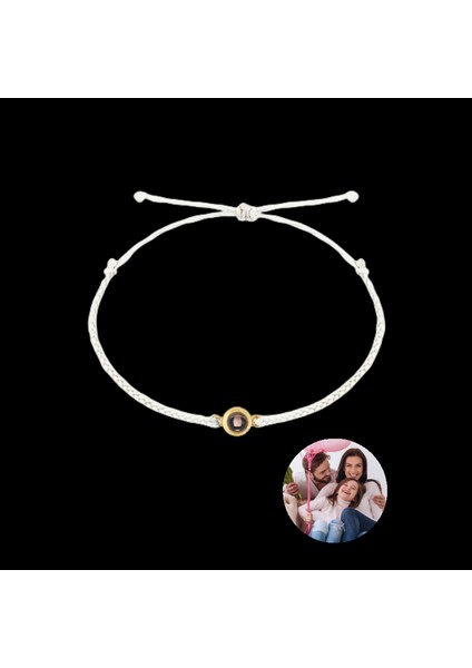 Beyaz Dıy Kişiselleştirilmiş Daire Fotoğraf Bilezik Özel Projeksiyon Bilezikler Çift Anıt Takı ile Noel Hediyesi Kadın Erkek Için Yeni (Yurt Dışından) modelleri