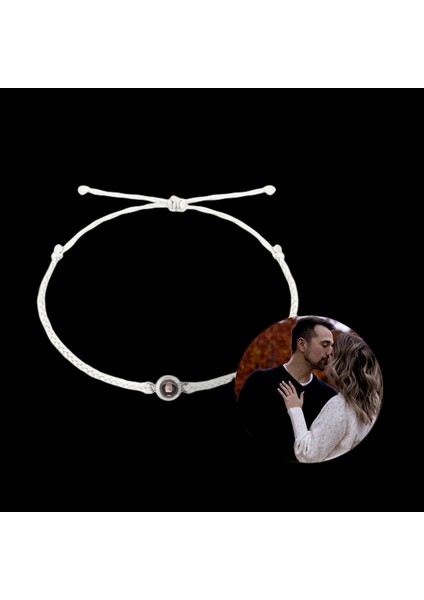 Beyaz Dıy Kişiselleştirilmiş Daire Fotoğraf Bilezik Özel Projeksiyon Bilezikler Çift Anıt Takı ile Noel Hediyesi Kadın Erkek Için Yeni (Yurt Dışından) fırsatları