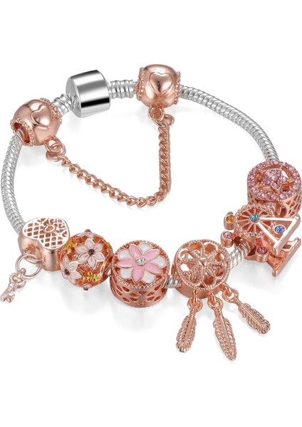 Açık Sarı Renk 20 cm Moda Antik Gümüş Kaplama Pa Bilezikler Bilezik Kristal Kalp Charm Boncuk Bilezik Kadınlar Için Dıy Orijinal Takı Hediye (Yurt Dışından) fırsatları