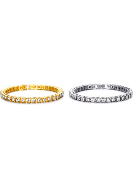 5 mm 7 Inç Hip Hop 1 Sıra 2 Adet Satış Bling Cz Buzlu Out Rhinestone Kübik Zirkonya Bilezik Tenis Zinciri Bilezikler Kadın Erkek Takı (Yurt Dışından)