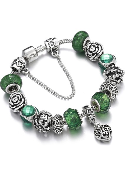 Stil 6 18 cm Yeni Charm Yeşil Kristal Hayat Ağacı Boncuk Bileziklerbangles Yılan Zincir Snap Düğmesi Kadınlar Dıy Fit Bilezik Femme Takı (Yurt Dışından) modelleri