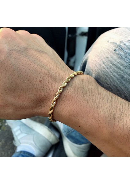 C042-2 Hip Hop Genişliği 3/4 mm Paslanmaz Çelik Kısa Halat Zincir Bilezik Erkekler Için Homme Basit Punk Zincir El Moda Rapçi Takı (Yurt Dışından)