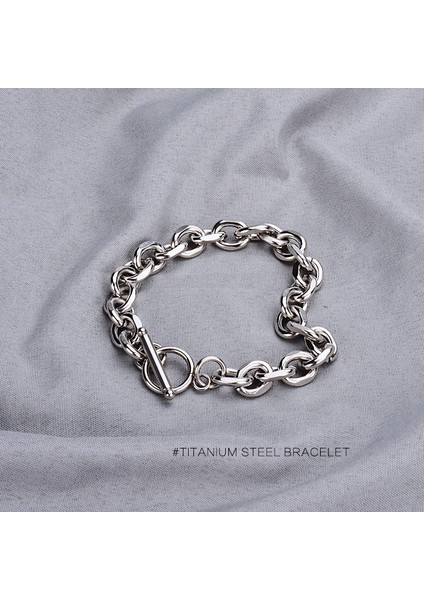 Bilezik 07 Bilezik Titanyum Çelik Bileklikler Katmanlı Bilezikler Bayanlar Yuvarlak Toka Mücevherat Çiftler Moda Vintage Gümüş Renk Pulseras (Yurt Dışından) fiyatları