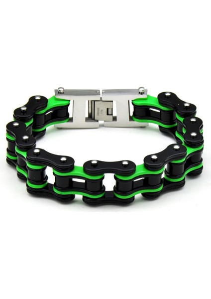 Mavi Turuncu 19 cm Punk Erkek Turuncu Bisiklet Bisiklet Bileklik Bilezik Siyah Motosiklet Zincir Bileklik Erkek Kadın Paslanmaz Çelik Biker Bilek Takı (Yurt Dışından) indirimleri