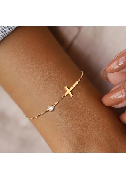 BR-935G Kadın Minimalizm Ince Zincir Çapraz Hilal Ay Yıldız Bilezik, Paslanmaz Çelik Kadın Ayarlanabilir Bağlantı Yığılmış Katmanlı (Yurt Dışından) fiyatları