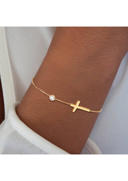 BR-935G Kadın Minimalizm Ince Zincir Çapraz Hilal Ay Yıldız Bilezik, Paslanmaz Çelik Kadın Ayarlanabilir Bağlantı Yığılmış Katmanlı (Yurt Dışından) modelleri