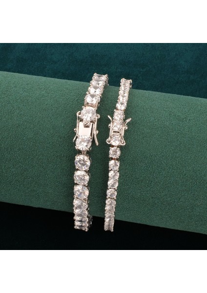 6mm 7 Inç Tenis Bağlantı Bilezik Erkekler Için Altın Rengi 1 Sıra Kübik Zirkonya Zincir Hip Hop Takı 3mm 4mm (Yurt Dışından) fırsatları