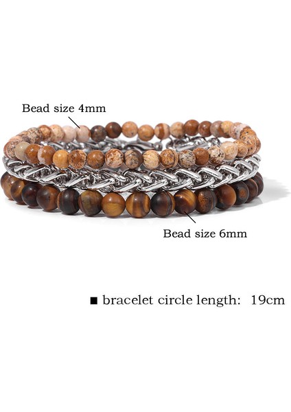 13. Afrika Howlite 19 cm 3 Adet/takım Doğal Taş Bilezik Erkekler Kadınlar Için Çift Bakır Altın Renk Zinciri Ametist Kaplan Gözü Taş Moda Takı Hediyeler (Yurt Dışından) indirimleri
