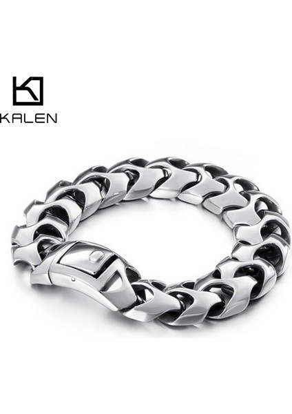 GENIŞLIK-15MM 21 cm Kalen Yüksek Cilalı Ok Şekilli Bilezik Erkekler 22 cm Paslanmaz Çelik Bisiklet Zincir Bilezik Boho Erkek Takı Aksesuarları (Yurt Dışından) fiyatları