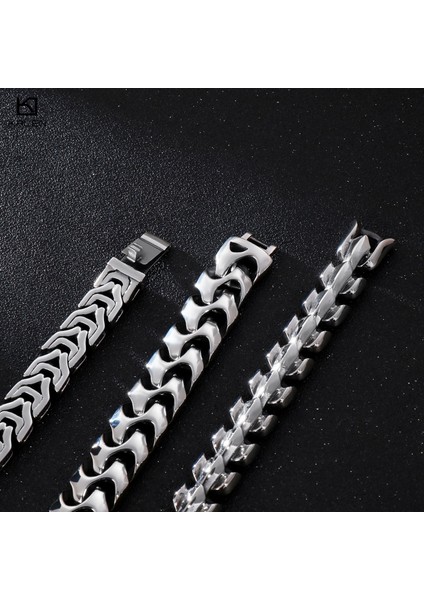 GENIŞLIK-15MM 21 cm Kalen Yüksek Cilalı Ok Şekilli Bilezik Erkekler 22 cm Paslanmaz Çelik Bisiklet Zincir Bilezik Boho Erkek Takı Aksesuarları (Yurt Dışından) indirimleri