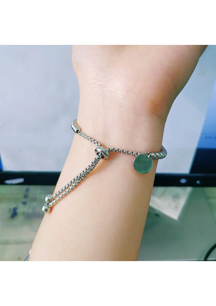 x Vqysko Moda Paslanmaz Çelik Özel Bilezik Mektup Etiketi Topu Boncuk Ayarlanabilir Kadın Bilezik Takı (Yurt Dışından) modelleri