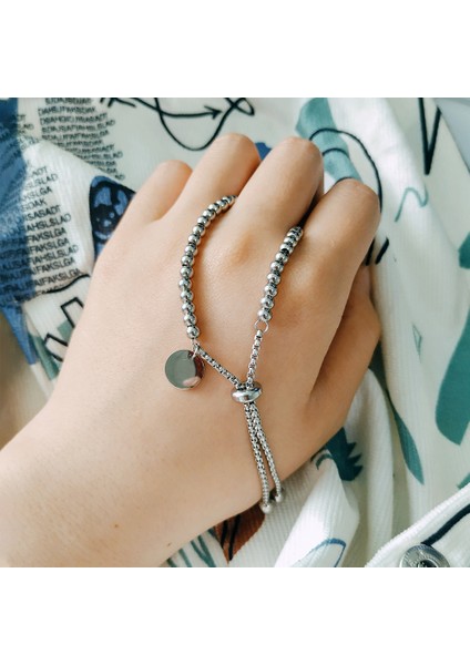 x Vqysko Moda Paslanmaz Çelik Özel Bilezik Mektup Etiketi Topu Boncuk Ayarlanabilir Kadın Bilezik Takı (Yurt Dışından) indirimleri