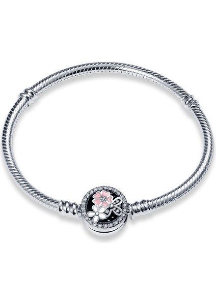 CMB059 -21 Sıcak Satış Klasik Serisi 100% 925 Gümüş Renk Kalp Bilezik Fit Orijinal Boncuk Charms Dıy Takı Kolye Boncuk Kadınlar Için Hediye (Yurt Dışından)
