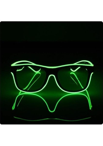 Neon Yeşil LED Parti Gözlüğü LED Işıklı Pilli Yılbaşı Düğün Eğlence UV400 Neon Parti Gözlüğü Hj-Lpg-01