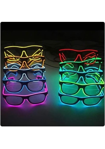 Neon Yeşil LED Parti Gözlüğü LED Işıklı Pilli Yılbaşı Düğün Eğlence UV400 Neon Parti Gözlüğü Hj-Lpg-01 modelleri