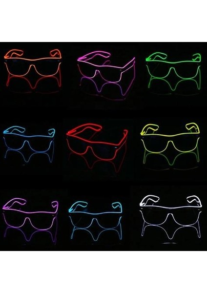 Neon Yeşil LED Parti Gözlüğü LED Işıklı Pilli Yılbaşı Düğün Eğlence UV400 Neon Parti Gözlüğü Hj-Lpg-01 indirimleri