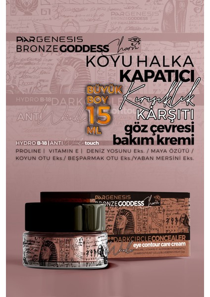 Piar Genesis Bronze Goddess Koyu Halka Kapatıcı Kırısıklık Karşıtı Göz Çevresi Bakım Kremi 15 ml