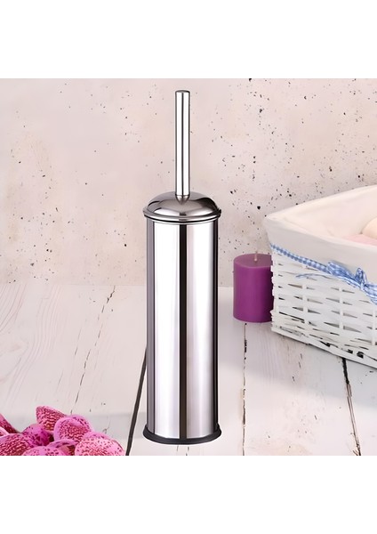 Tuvalet Fırçası Krom Paslanmaz Çelik Bombe Kapak Wc Tuvalet Klozet Temizleme Fırçası