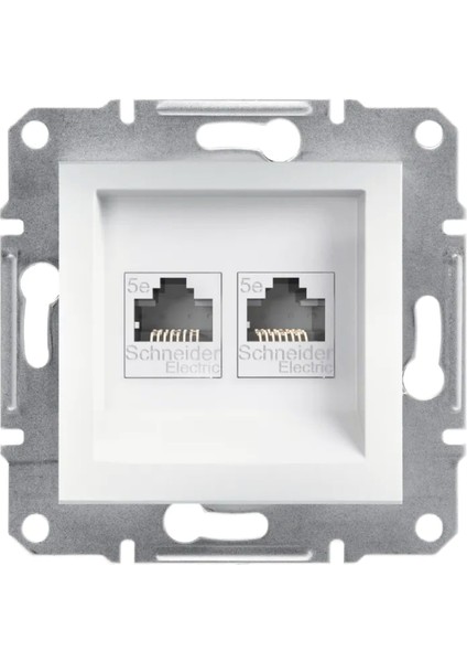 Schneıder - Asfora Beyaz 2*RJ45CAT5E-UTP Çerçevesiz