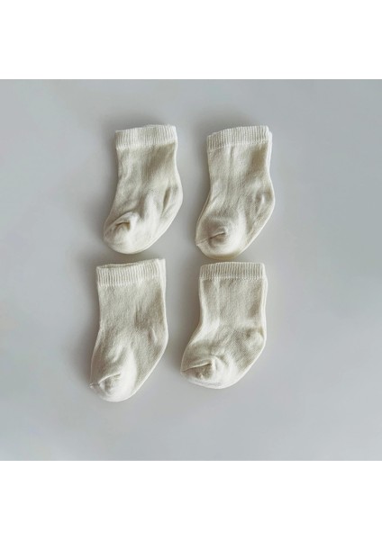 Ekru Yenidoğan 4 Lü Çorap