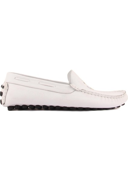 Sail Lakers - Beyaz Deri Marine Serisi Erkek Loafer