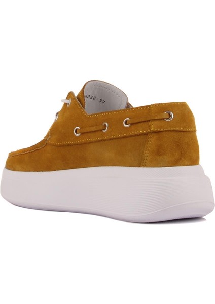 Sail Lakers - Hardal Renk Süet Deri Bağcıklı Kadın Günlük Ayakkabı fırsatları