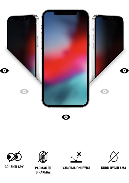 iPhone 15 Pro Max Mat Hayalet Ekran Koruyucu Yandan Görünmeyen Poliüretan Film