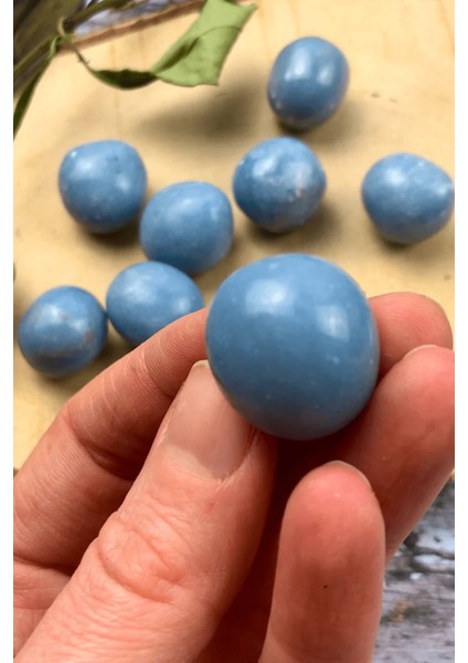 Sertifikalı Tamburlanmış Melek Taşı Kütle - Anjelit indirimleri